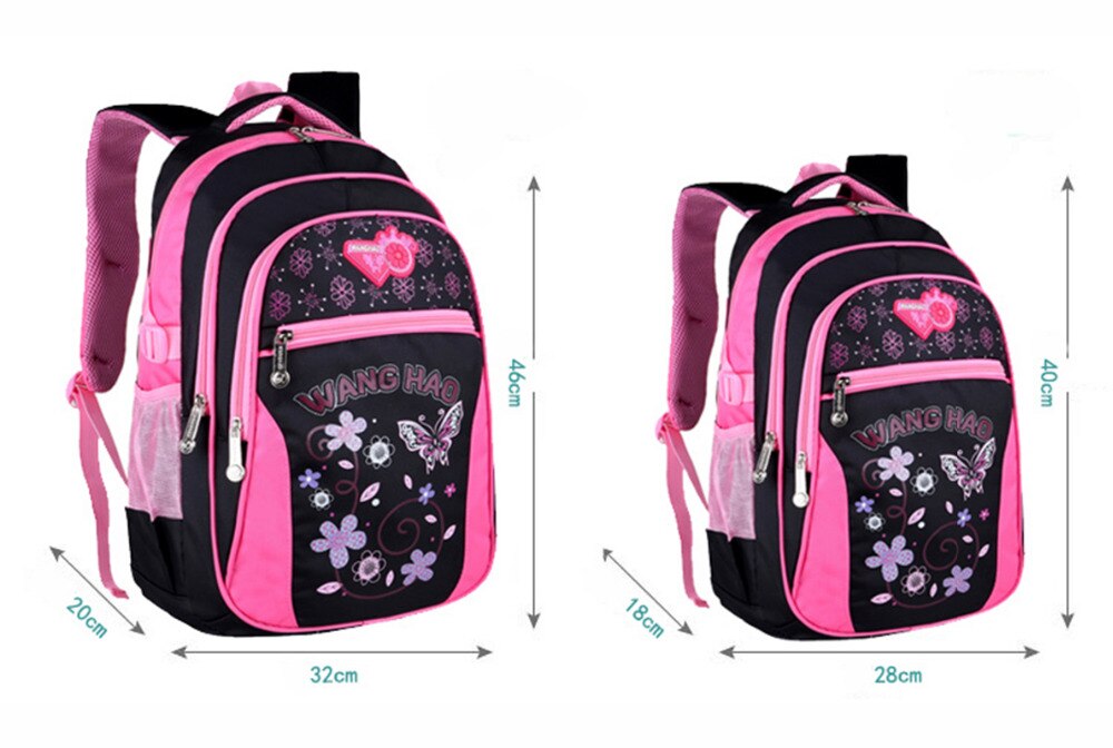 Children School Bags for Girls Lovely Butterfly Printing Backpack Waterproof Kids Shoulder Book Bag pack mochila 2 sizes