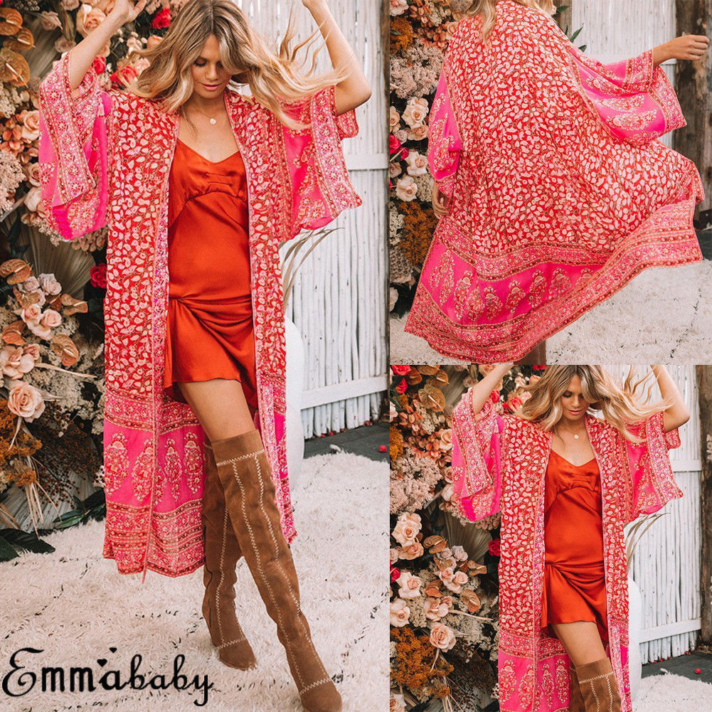 Mode vrouwen Losse Zomer Boho Chiffon Jas Sjaal Kimono Vest Geul