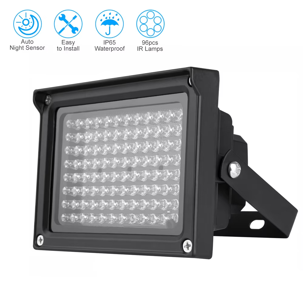 96 LEDS IR Illuminator Array Infrared Lamps Night Vision Outdoor Waterproof CCTV Fill Light For CCTV Security Camera: YELLOW