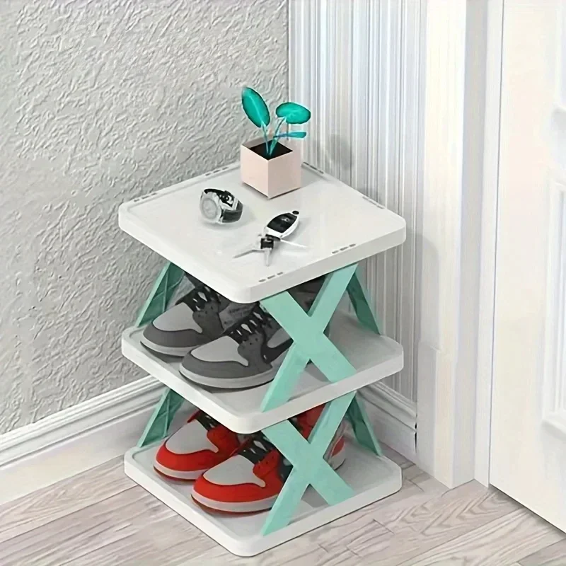 Narrow Shoes Rack, Small Vertical Shoes Stand, DIY Shoes Storage Organizer Rack, Easy Assembly&Space Saving Shoe Rack