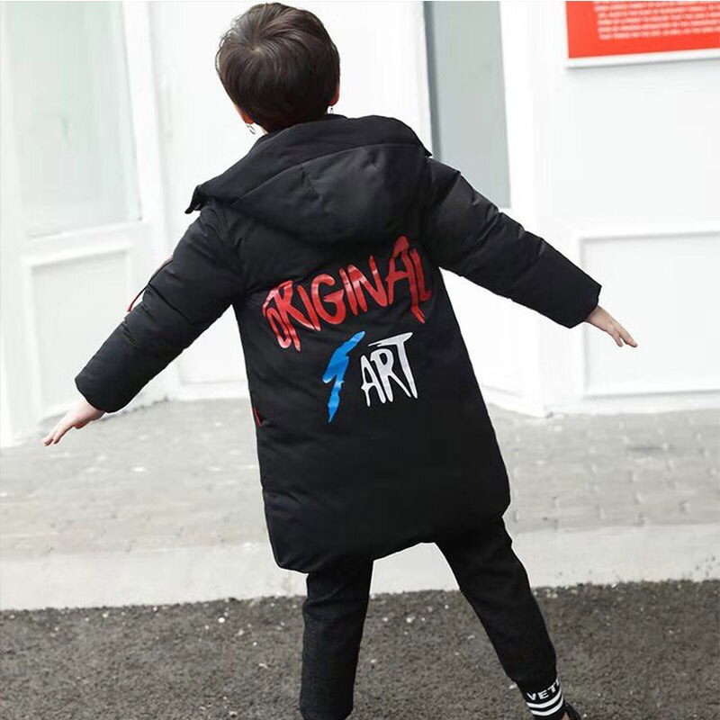 Winter Boys Thick Padded Coat Children Clothing Outerwear Boy Long Jacket Fashionable Clothes for Children Winter Coat