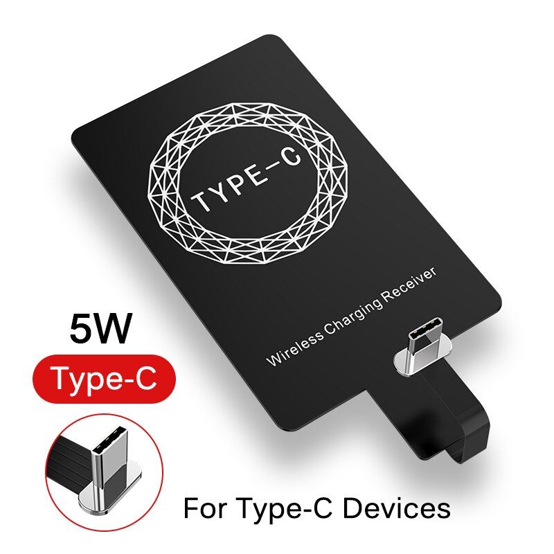 10W Qi Wireless Chargers Kit Charger Adapter Receptor Pad Coil Receiver For iPhon5 5S 6S 6 7 8 Plus 12 For SAMSUN S20 S9 S8 S6: Type-C Receiver