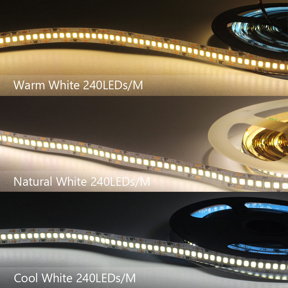 Bande lumineuse LED 12V DC SMD 2835 120LED s/M 1M 2M 3M 4M 5M bande LED Tira blanc 240LED s/M éclairage intérieur Flexible pour la maison