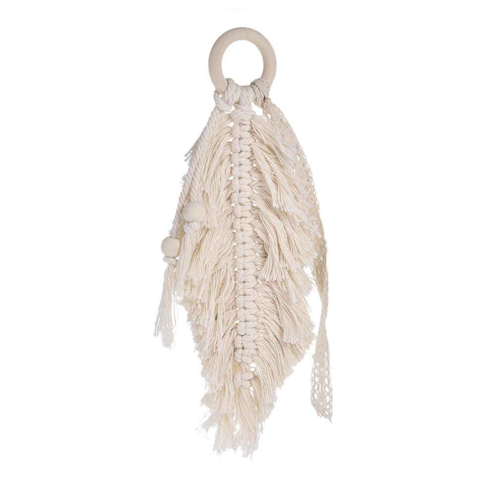 nordisch Böhmen Macrame Federn Fransen Wandteppich Mini Macrame Zauberstab Hängen Boho Dekor Handwoven Hochzeit Auto Dekoration