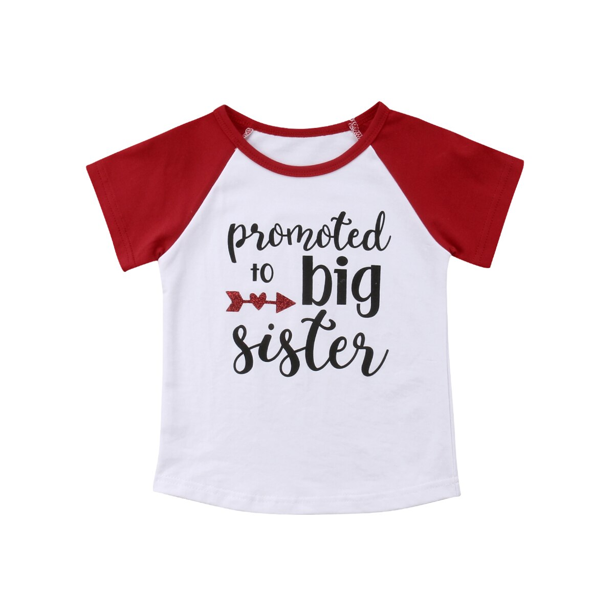 Enfants filles T-shirt-promu à grande soeur-été coton à manches courtes hauts T-shirt enfants vêtements de sport: Rouge / 3T