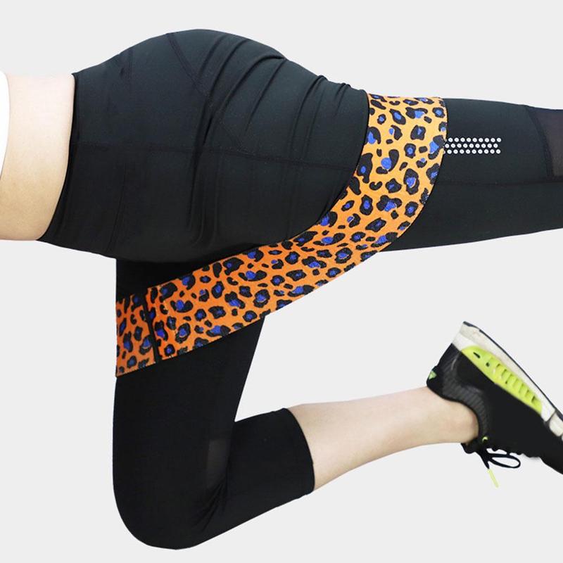 Bandes de résistance de hanche de léopard imprimées bandes élastiques d'exercice de jambe de butin pour le Yoga de forme physique étirant l'équipement d'entraînement d'entraînement