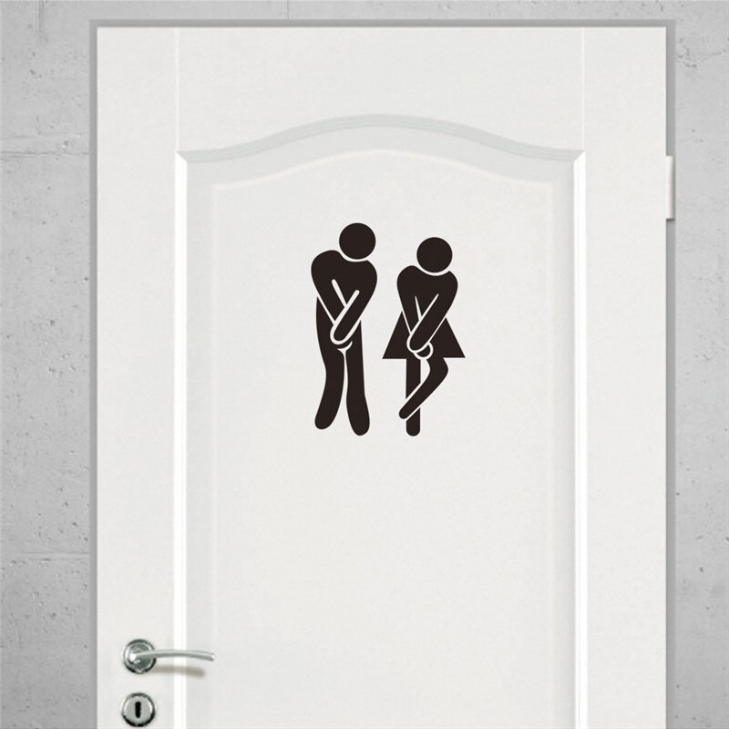 Toilet Entrance Sign Door Sticker For bathroom accessories Public Place Home Decoration Pattern Wall Decals Mural Art: 341B