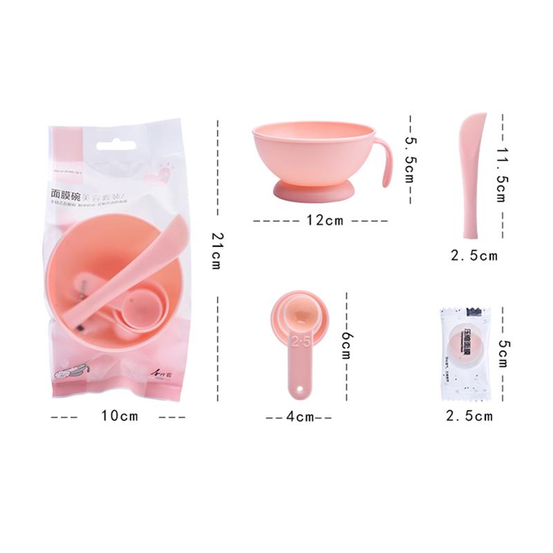 1 Set Diy Masker Kom Schoonheid Masker Kom Gereedschap Set Gezichtsverzorging Diy Masker Gereedschap Set Silica Bar Gauge diy Masker Korrels Set: Pink