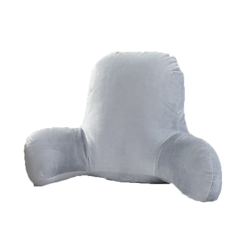 Big Backrest Reading Bed Rest Pillow Lumbar Support Chair Cushion with Arms Plush Memory Foam Fill for Office Home