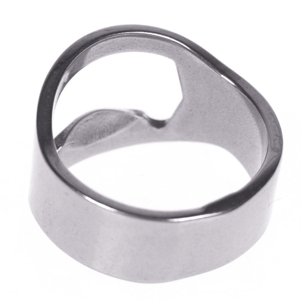 1 stk multifunktions rustfrit stål ringformet oplukker unik mænd fingerring øl flaskeåbner diameter 22mm