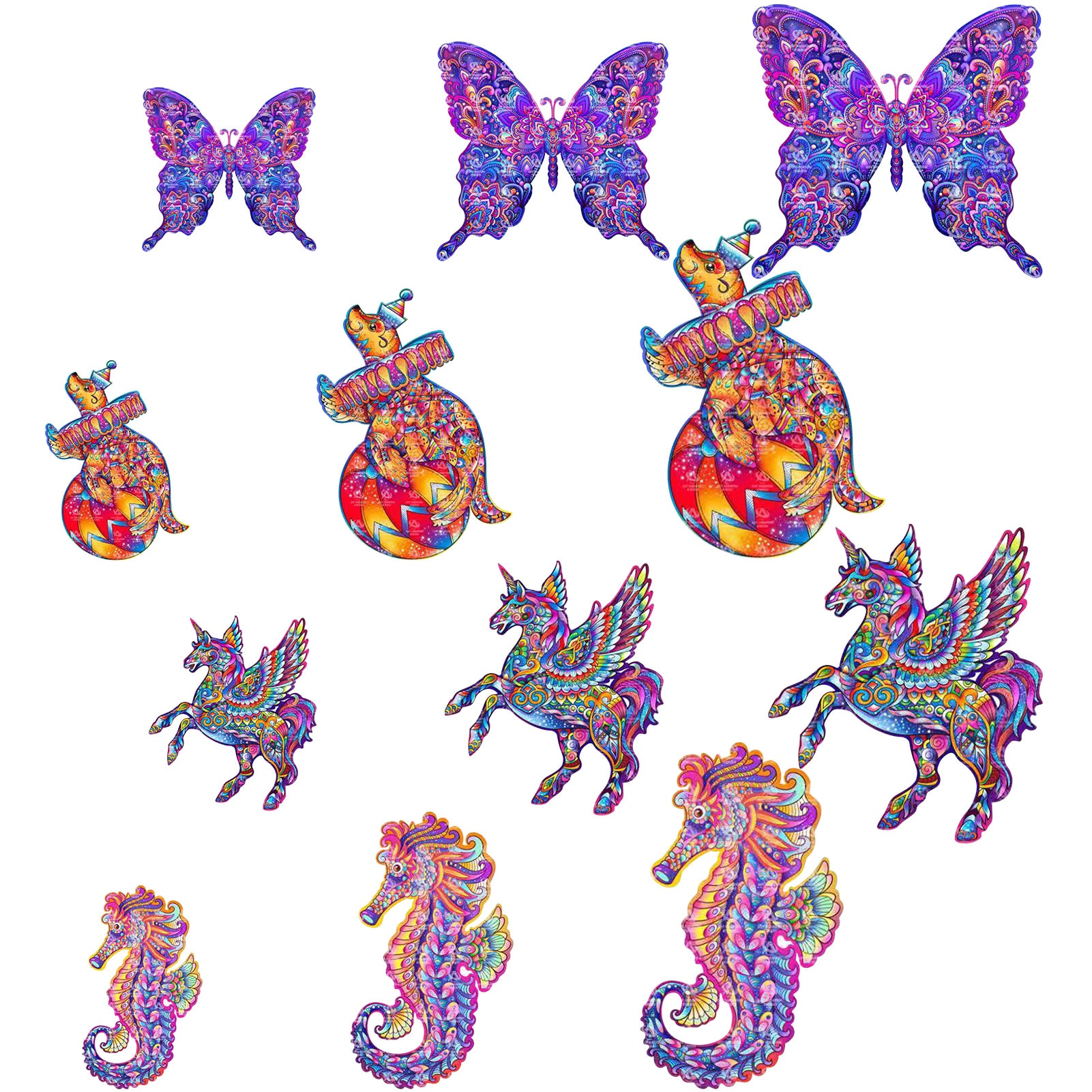 Unregelmäßig Geformte Schmetterlinge Dichtungen Pferde Seahorses Holz Puzzles Für Erwachsene Und Kinder Einzigartige Form Jigsaw Stück