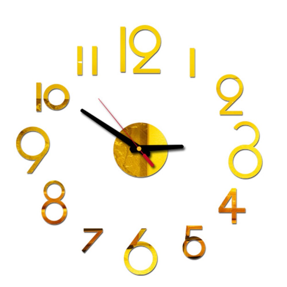 Silent Simple Full Digital For Home Large Decorative Modern DIY Wall Clock Acrylic Mirror Convenient Bedroom