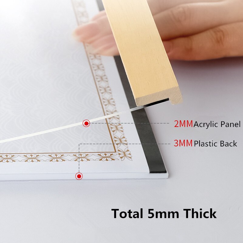 Soporte de acrílico transparente para pared, soporte de señal A4 con adhesivo de 8,5x11 pulgadas, soporte para documentos y anuncios