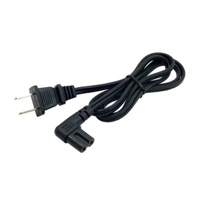 Jimier cy kabel 100cm usa 2 ben han  to 90 grader retvinklet iec 320 c7 strømforsyningsledning kabel
