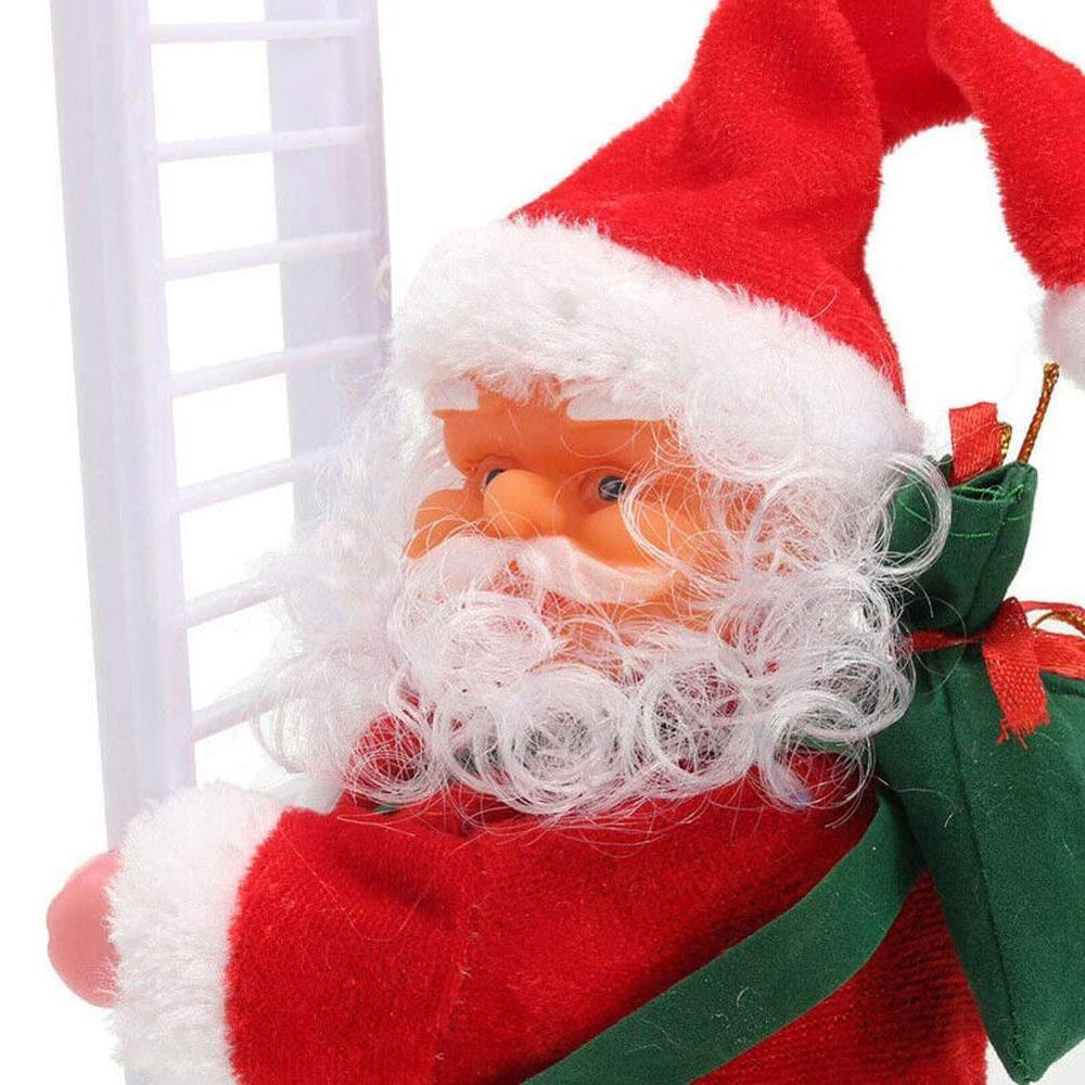 Christmas Santa Claus Electric Climb Ladder Hanging Christmas Decor Decoration Funny Kids Year Tree Party Ornamen F8C5