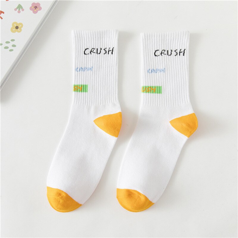 Japanse retro zwart witte koe in de buis persoonlijkheid all-match sportsokken ijs strepen casual trendy damessokken: 3