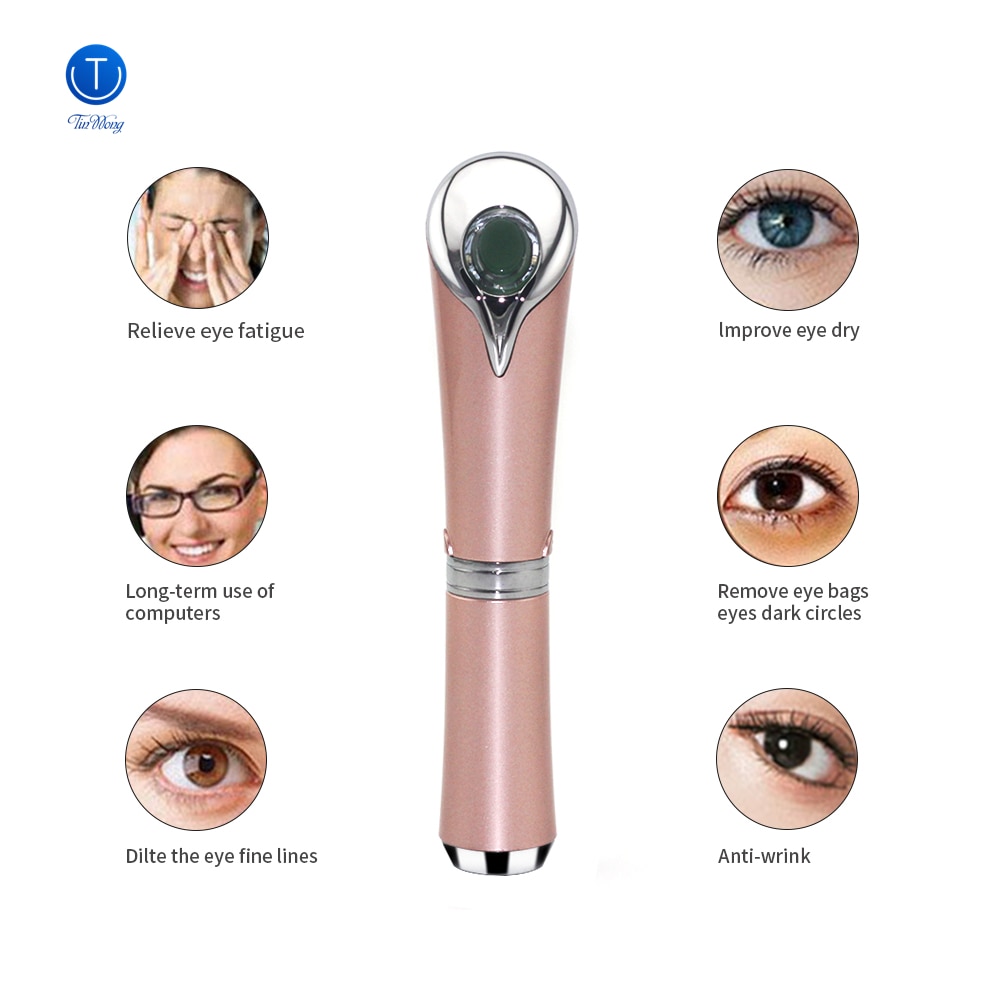 Beauty Care Eye Massager Hoge Frequentie Trillingen Ionic Facial Infusie Apparaat Eye Rimpel Remover Verlicht Donkere Kringen Tinwong