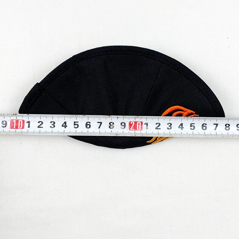 Kippa en coton judaique avec broderie de feu pour hommes, chapeau Yamaka noir et blanc, 18cm