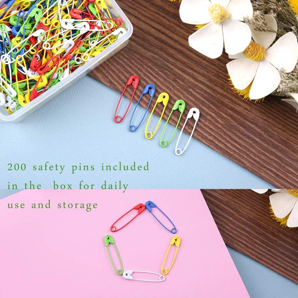 Lmdz 200 stk sikkerhetsnåler, fargerike malede sik... – Vicedeal, image size:1000x1000