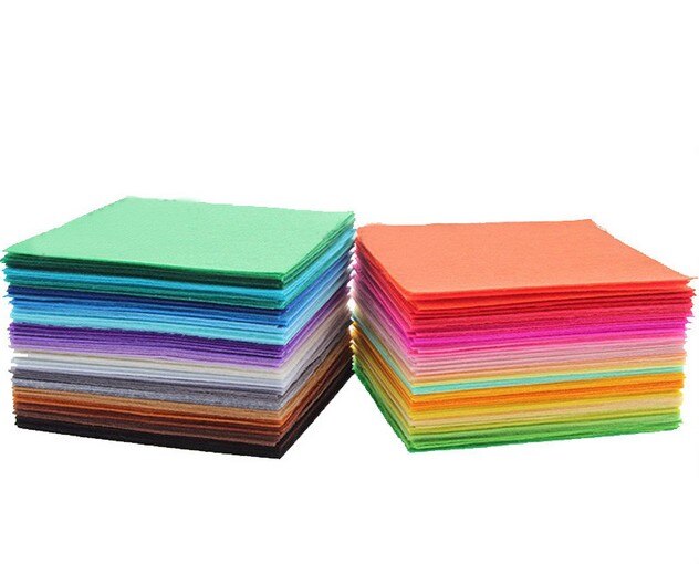40pcs 15x15cm Non Woven Felt Fabric 1mm Thickness Polyester Cloth Felts DIY Bundle For Sewing Dolls Crafts