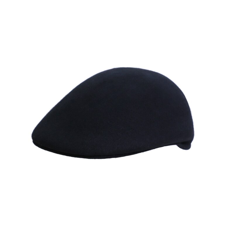 Lady Visores Hat Female Woolen Duck Cap Lady Autumn and Winter Gentleman Felt Hat Students Leisure Knight Cap B-7852: Black
