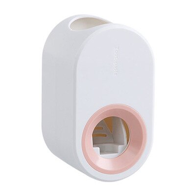Toothpaste Squeezer Set With Toothbrush Holder Adhesive Automatic Toothpaste Dispenser For Kid Adult Bathroom badkamer accessory: White 01