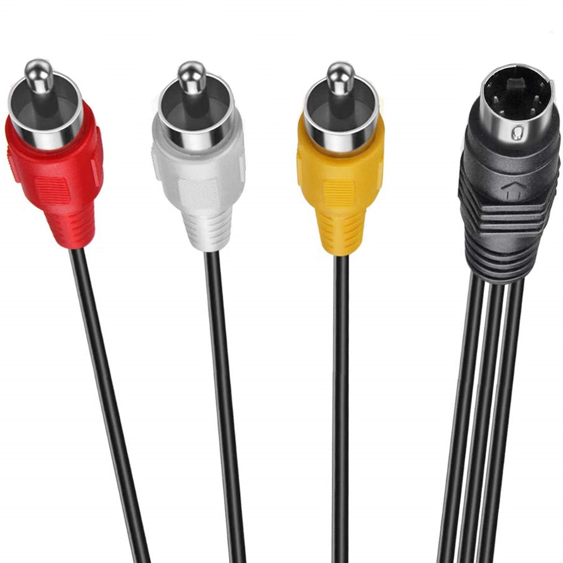 Cable adaptador de Audio y vídeo AV Mini DIN 4 Pin s-video macho a 3 RCA macho hembra, 30cm, 150cm, DVD, PC, TV