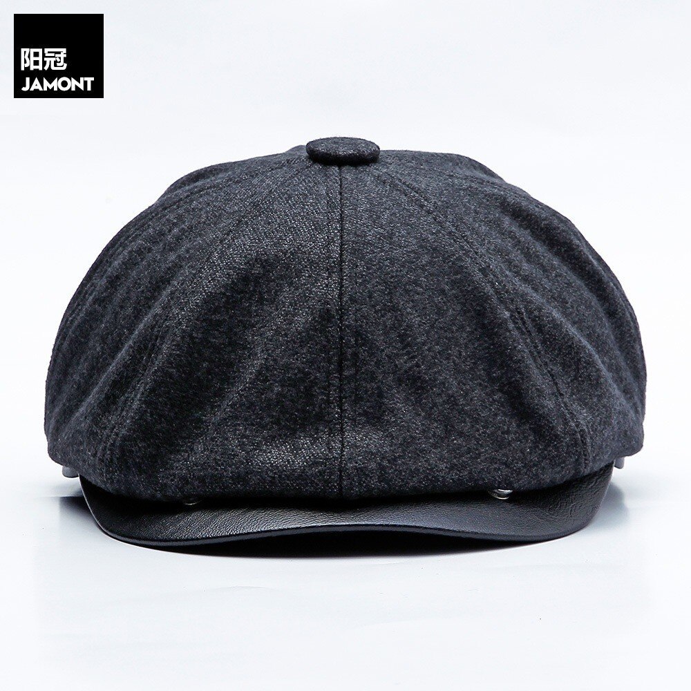 Jamont Winter Thicken Earflaps Newsboy Caps Men Warm Plus Velvet Octagonal Hat Male Detective Hats Painter Caps Visors Chapeau