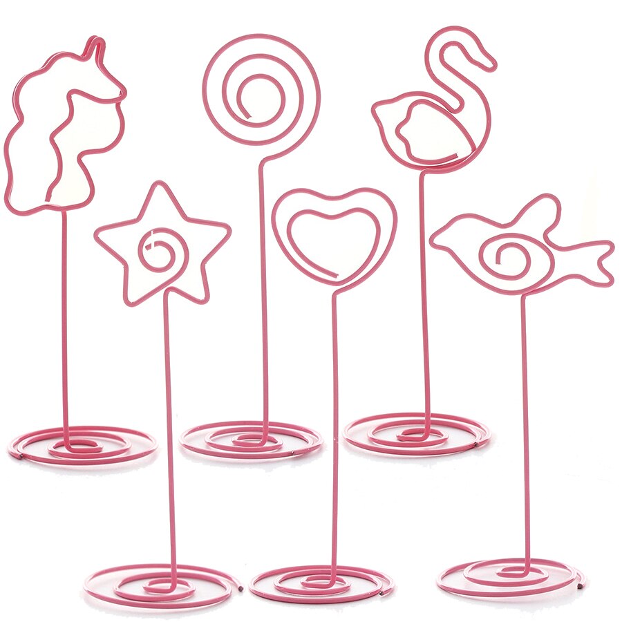 10 stuks/set memo naamkaarthouder cartoon flamingo vogelvormige fotohouder standaard plaats papier menu clips houders voor feest