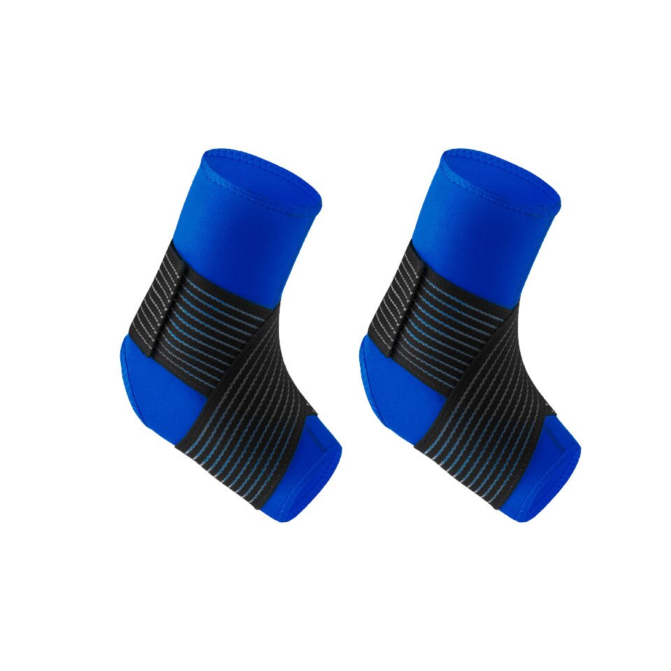 2Pcs Sports Compression Ankle Brace Strap Support 3D Weave Elastic Bandage Foot Protective Gear Gym Fitness: Blue / XL