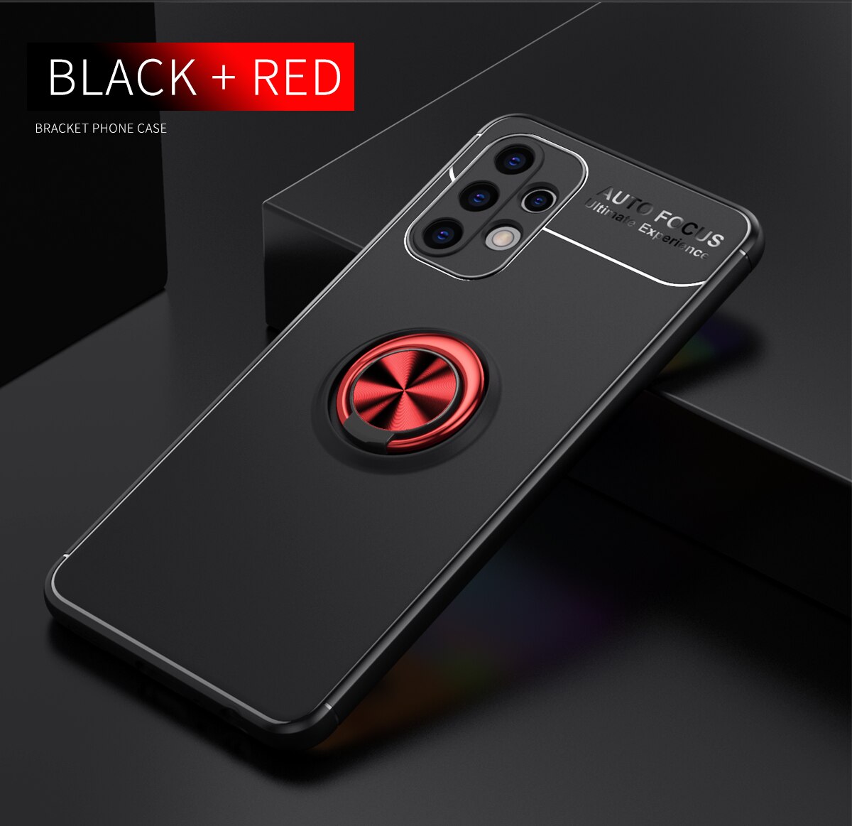 Skrzynka dla Galaxy A32 5G SM-A326B palec metalowy pierścień uchwyt miękka TPU odporna na wstrząsy pokrywa dla Samsung Galaxy A32 4G SM-A325F: for Galaxy A32 4G / Black Red