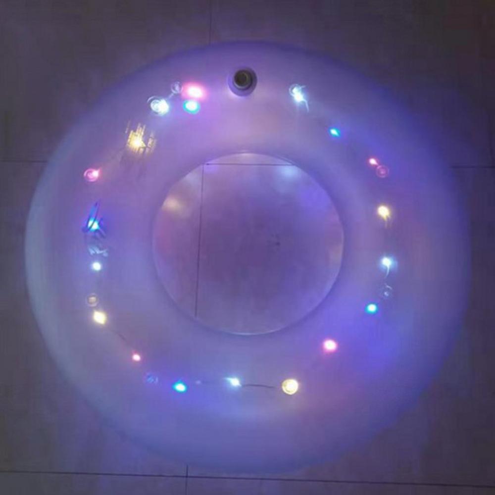 Pvc Kinderen Lichtgevende Opblaasbare Pailletten Zwemmen Ring Kinderen Vrouwen Rainbow Swim Buis Babyzwemmen Cirkel Zwembad Drijft