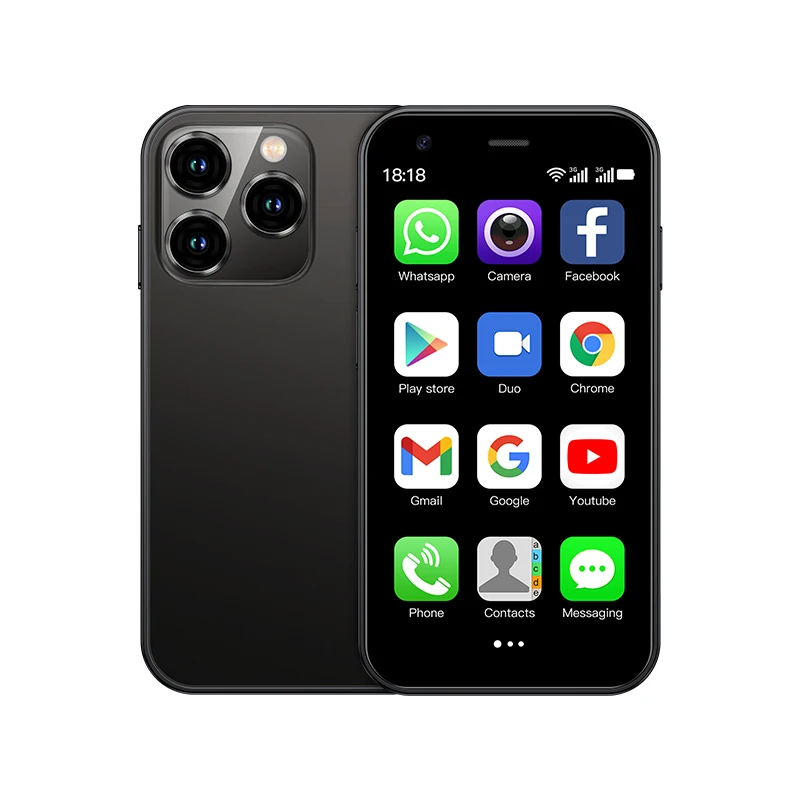 SOYES XS15 Ultradünnes 3,0-Zoll-Kleintelefon 2 GB + 16 GB Android 8.1 Dual-SIM-bereithalten-3G-Mini-Smartphone 1000 mAh WLAN-GPS-praktisch: schwarz / Bündel 4