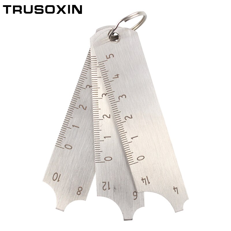 Herramientas de soldadura, calibrador de soldadura de acero inoxidable, llave de bolsillo, Gage, conjunto de calibre, prueba de costura de soldadura, regla de inspección Ulnar, 3 uds.
