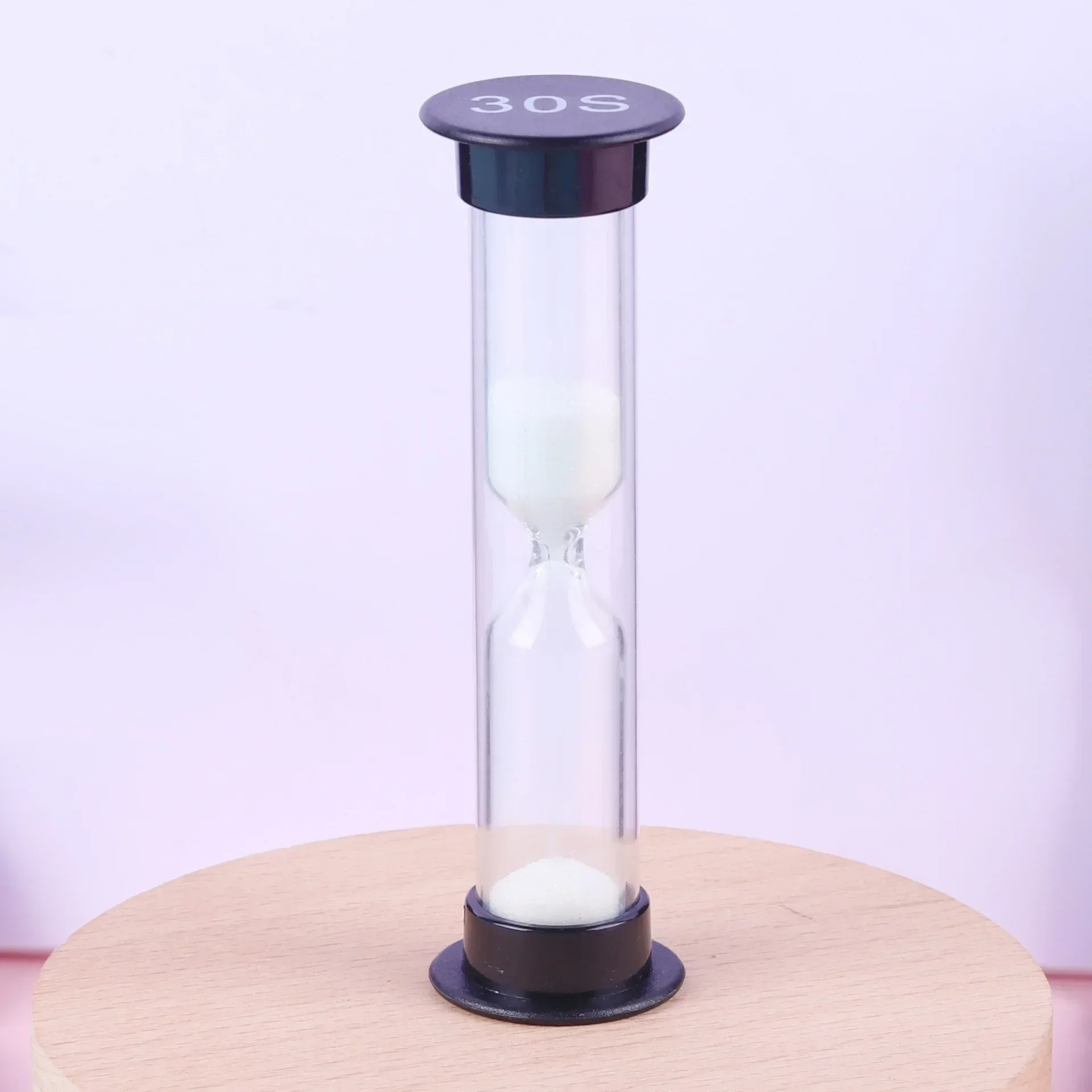 Sandzähler 30 Sekunden/1 Minute/2 Minuten/3 Minuten/5 Minuten/10 Minuten Kunststoff-Sanduhr Kleine Uhr Sanduhr Uhren: Schwarz