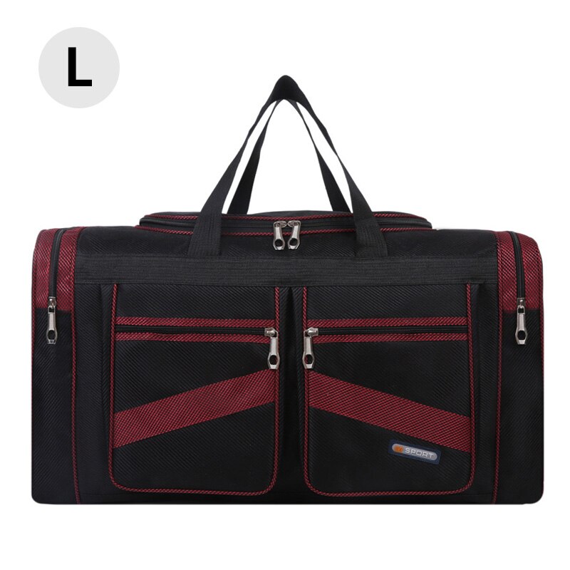 Bolso de viaje plegable para hombre y mujer, bolsa de mano grande, impermeable, para el hombro, para fin de semana, XA509F: Red L