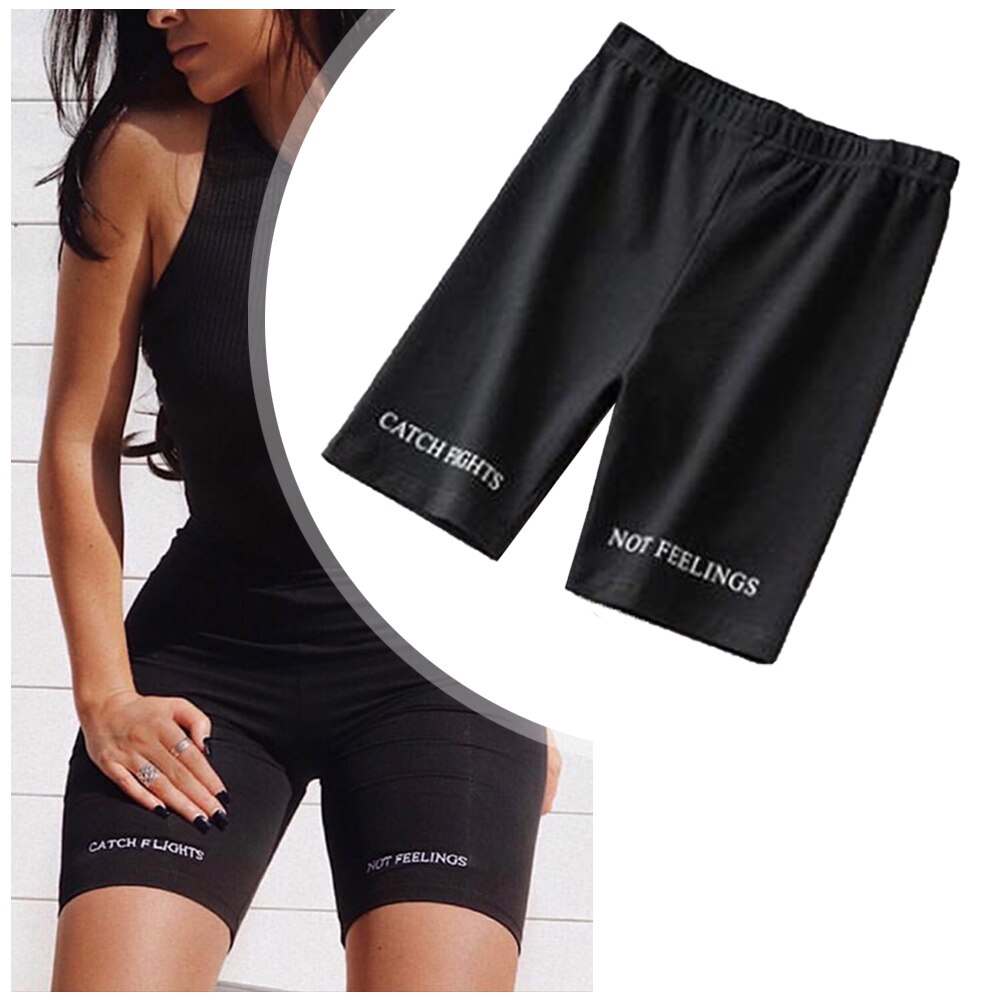 Cykelshorts kvinder fitness korte bukser afslappet damer slank høj talje shorts sommer tynd knælang sort biker shorts