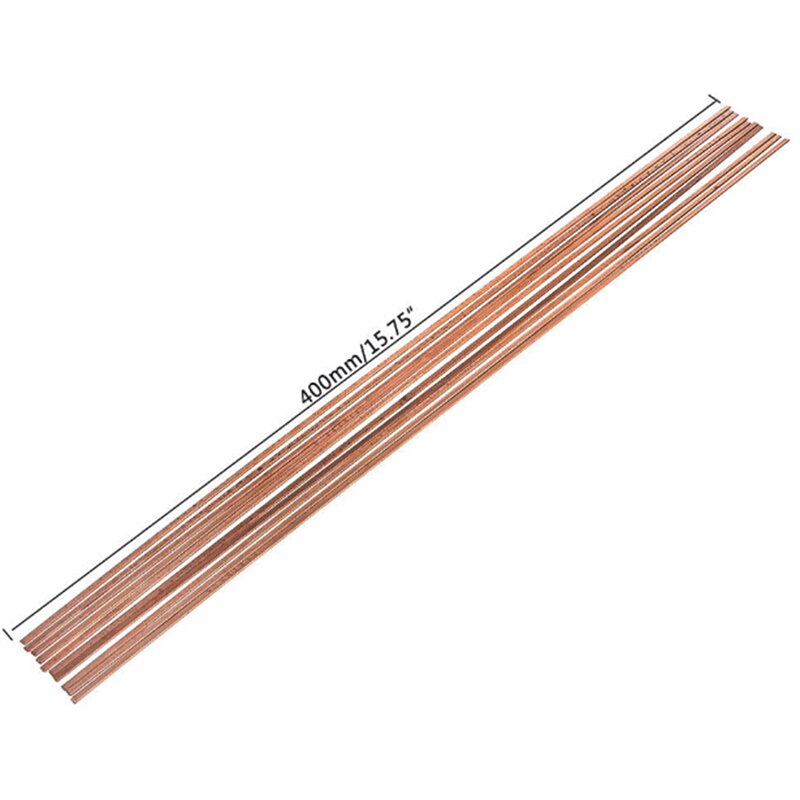 10Pcs Low Temperature Flat Soldering Rods For Welding Brazing Repair Copper Electrode 3x1.3x400mm