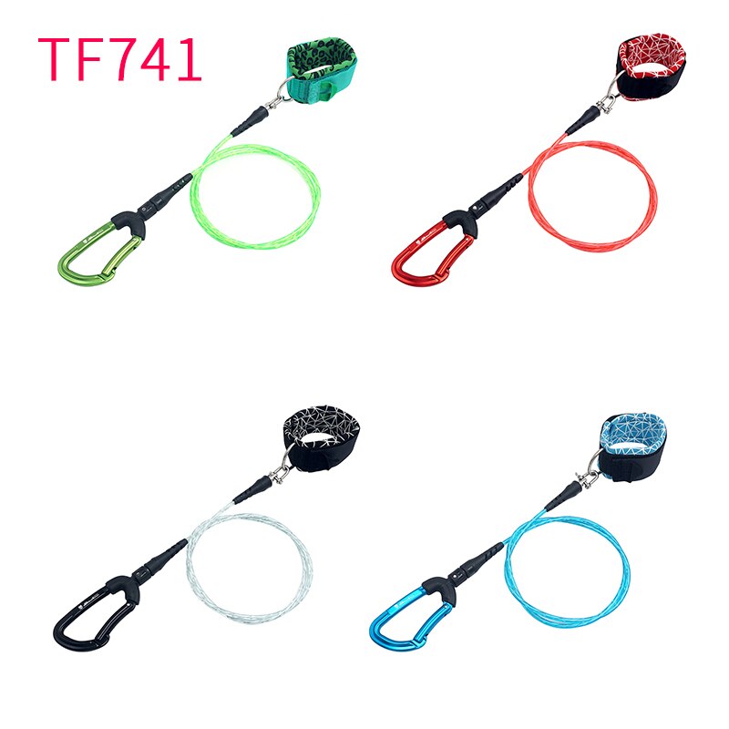 Underwater Freediving Diving Lanyard 316 stainless steel Rope With Carabiner Swivel Snap Loose Safety Cable Security Wristband