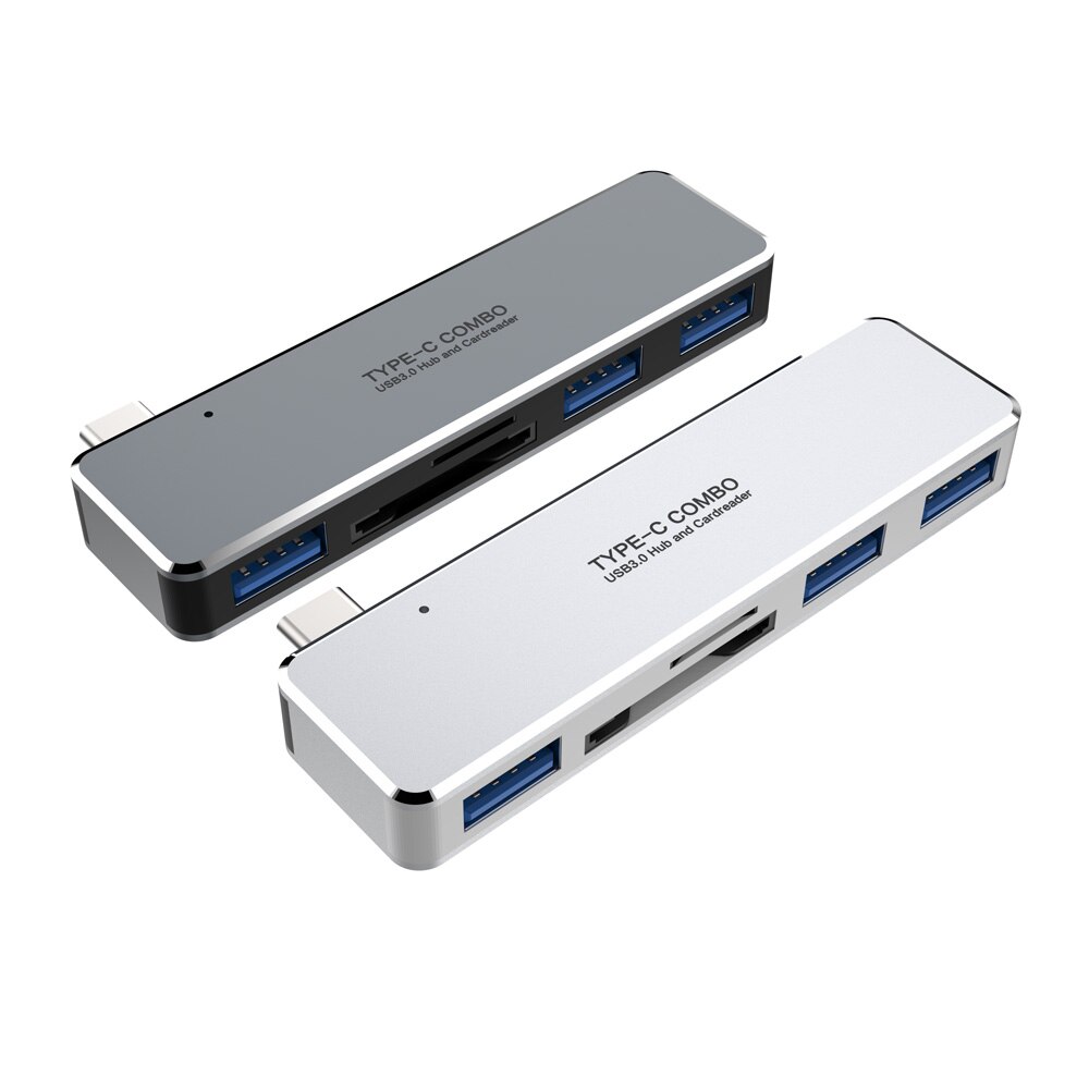 WITCHEE USB C Combo Laptop Docking Station Mini 3.0 USB Hub Card Reader for Laptop Macbook HP DELL Surface Lenovo Samsung Dock