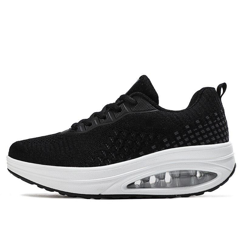 Dansesko kvinde dame moderne blød ydersål jazz sneakers strik overdel åndbar letvægts kvindelig dansende fitness sko sport: 936 sorte / 38