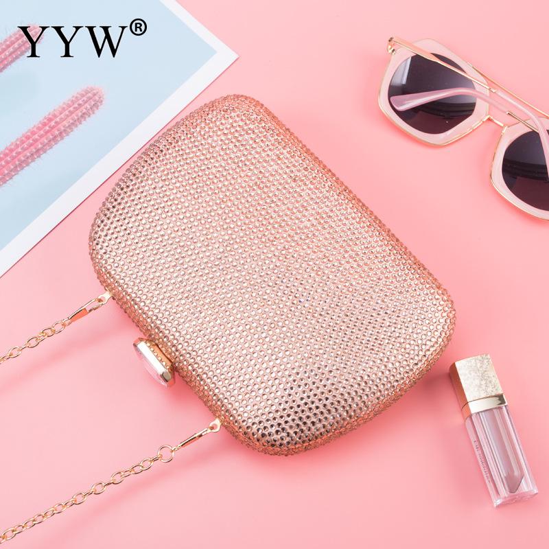 Red Clutch Bag Rhinestone Party Clutch Purse Girl Evening Clutches Girls Bag Mini Phone Purse Bolso Mujer: glitter gold