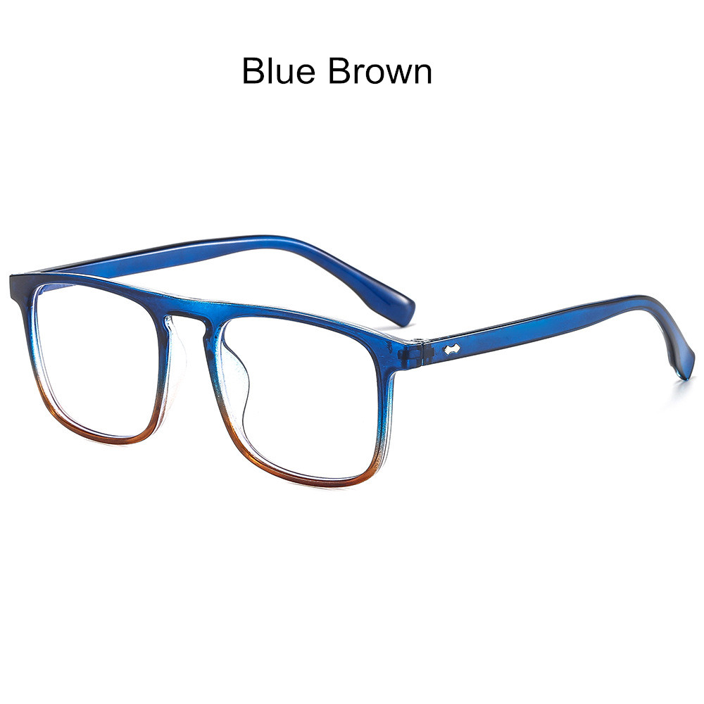 Classic Women Eyeglasses Men Optical Computer Glasses Prescription Myopia Eyewear Frame Square Transparent Spectacle Unisex: Blue Brown