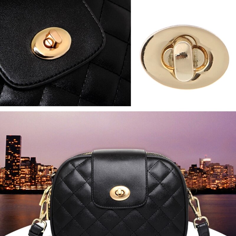 1PC Ei Form Tasche Twist Lock 4 Farbe Kleine Oval Handtaschen Fall Legierung Fangen Schnalle DIY