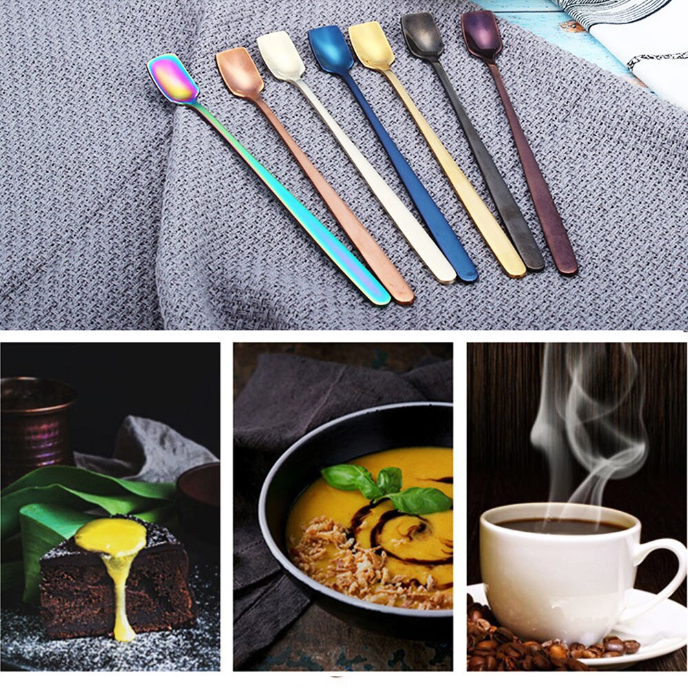 1Pcs Stainless Steel Long handle Iced Tea Spoon Coffee Spoon Cold Drink Fruit Juice Long Ice Scoop Drinking Tools