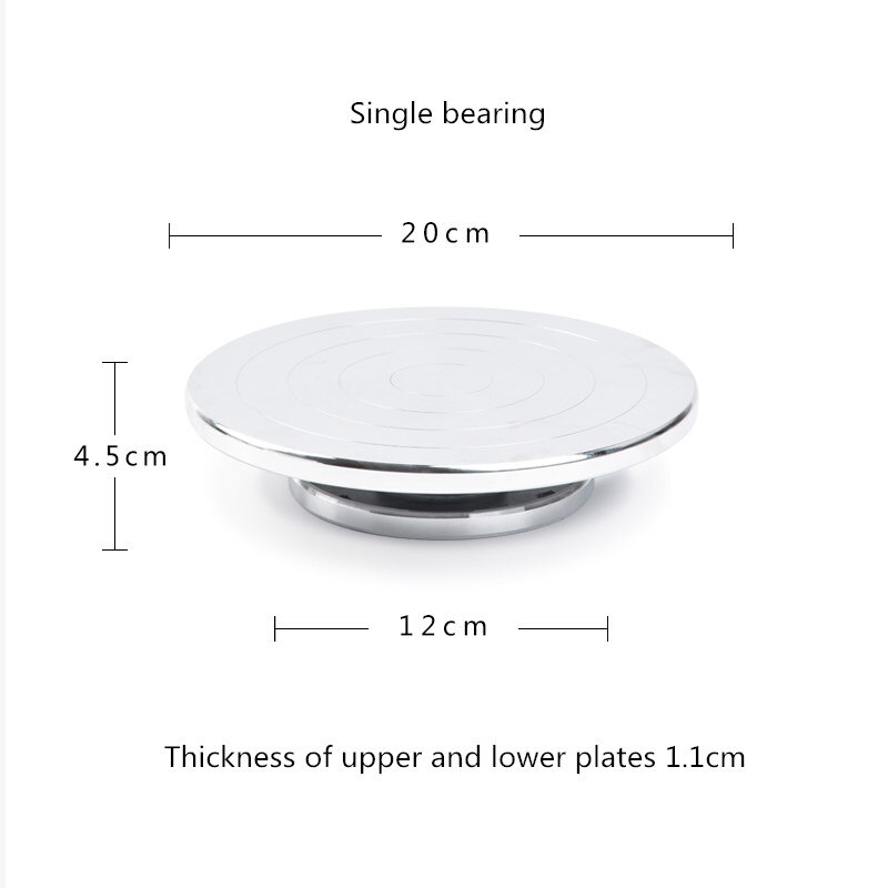Pottery aluminum alloy double-sided turntable sculpture pottery clay hand-made model platform pottery wheel cake turntable: 20 cm Single bearing