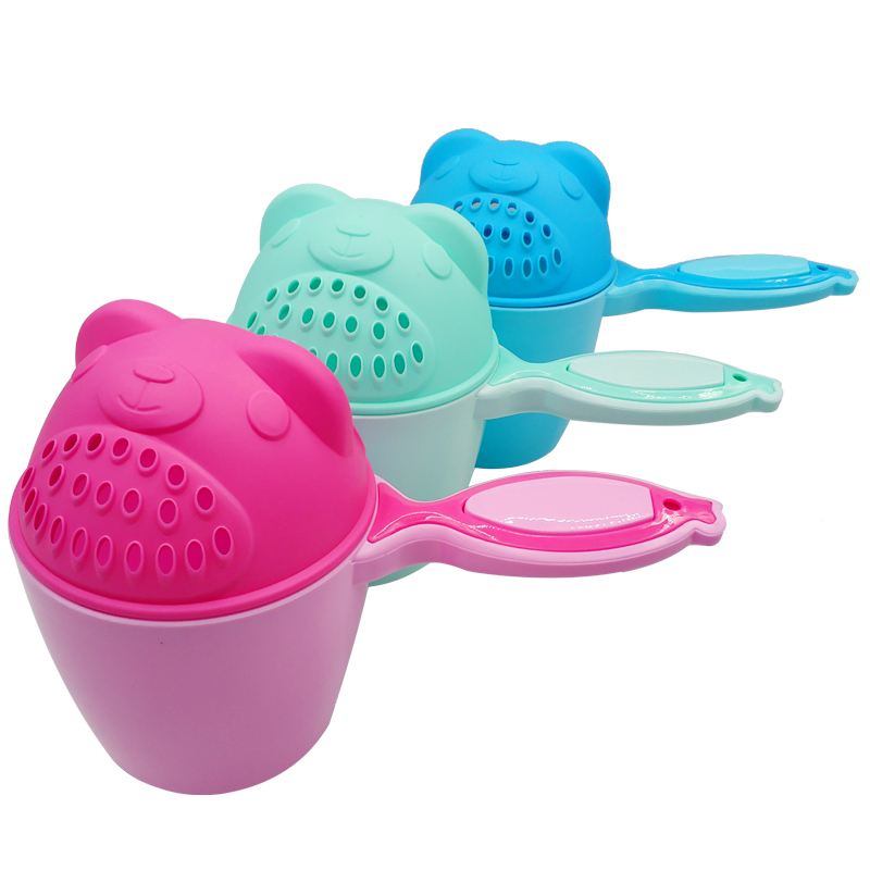 Leuke Cartoon Baby Bad Caps Waggel Shampoo Cup Kinderen Baden Bailer Baby Douche Lepels Kind Wassen Haar Cup Kids Bad tool