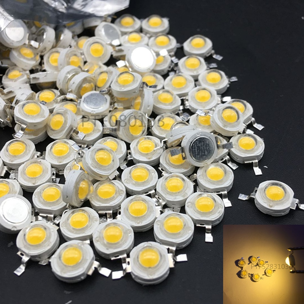 10-1000 stuks led cob lamp chip 1w 3w 3.2-3.6v ingang 100-220lm mini led lamp diode smd voor diy led schijnwerper spot downlight