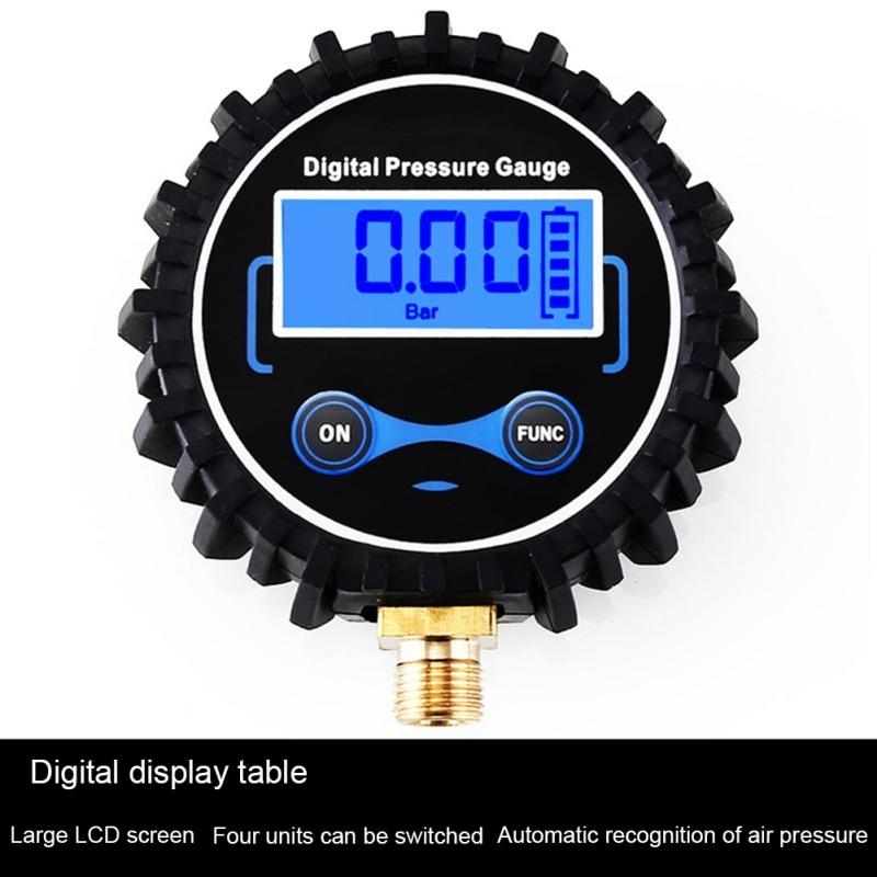 Lcd digital dæktryksmåler bil auto motorcykel dæk luft psi meter 1/8 " npt ester til bil lastbil motorcykel