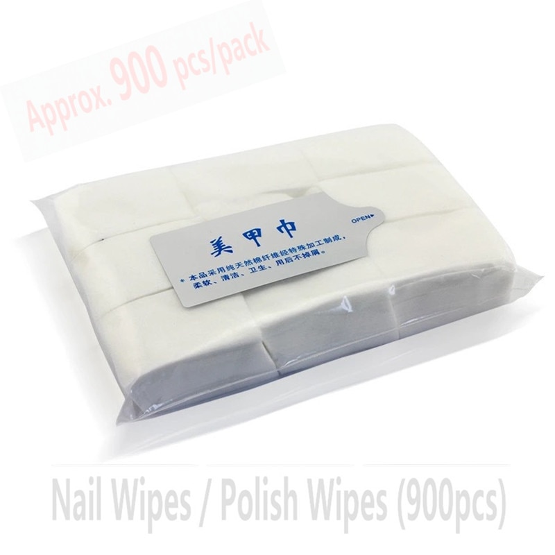 Nagellak Remover 900 Stks/partij T Nail Gereedschap Veeg Manicure Nail Clean Wipes Katoen Lint Pads Papier